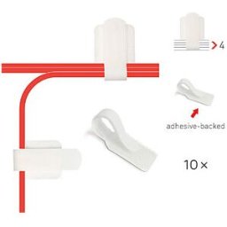 LABEL THE CABLE LTC 3120 - Wall hook and loop Cable Holder Set of 10 - white