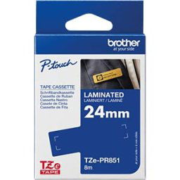 BROTHER P-TOUCH TZEPR851 - Laminated labelling tape, black on premium gold, 24 mm