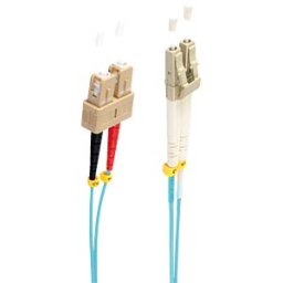 SHIVERPEAKS SHVP BS77951-3 - FO patch cable, duplex, LC / SC, 50/125µ, OM3, aqua, 1m
