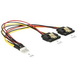 DELOCK 85236 - Floppy 4 pin male > 2 x SATA 15 pin female