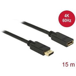 DELOCK 84908 - DisplayPort 1.2 extension cable 4K 60 Hz 15 m