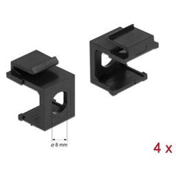 DELOCK 86810 - Keystone cover black with 8,0 mm feedthrough 4 pieces
