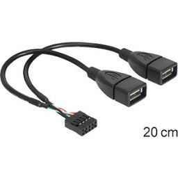 DELOCK 83292 - USB 2.0 type A 2 x socket to pin header