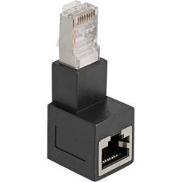 DELOCK 87862 - RJ45 plug to RJ45 jack Adapter Cat.6A 90° downwards angled