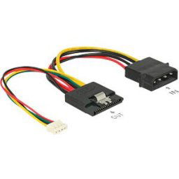 DELOCK 85673 - Power SATA 15 pin receptacle > Molex 4 pin + 4 pin