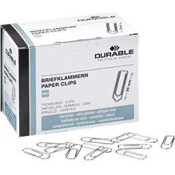 DURABLE 120725 - Paper clips, 26 mm, zinc-plated, 1000 pieces