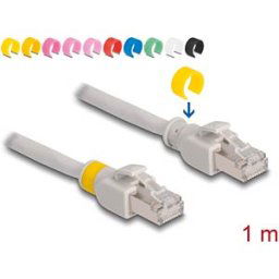 DELOCK 80118 - Network cable RJ45 Cat.6A S/FTP with colored clips 1 m