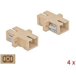 DELOCK 85993 - Optical Fiber Coupler SC/SC Simplex 4 pieces beige