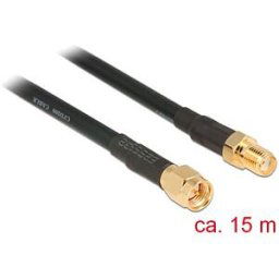 DELOCK 89425 - HF antenna cable, SMA male > SMA female, 15 m