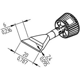 ERSA 0142ZDLF200 - ERSADUR soldering tip, 20 mm, wick-shaped