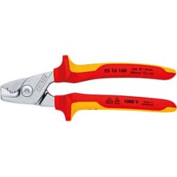 KNIPEX KN 95 16 160 - VDE cable cutter, 160 mm, chrome-plated