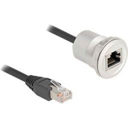 DELOCK 88187 - Cat.5e RJ45 panel jack, with cable whip plug