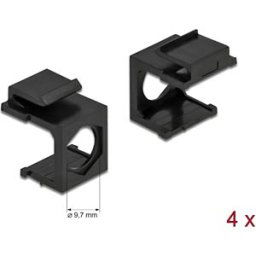 DELOCK 86739 - Keystone cover black with 9.7 mm hole 4 pieces