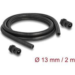DELOCK 60462 - Cable protection sleeve 2 m x 13 mm with 2 x PG9 conduit fitting