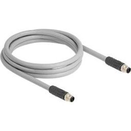 DELOCK 80533 - M12 Cable L-coded 5 pin male to male PUR suitable for drag chain