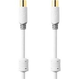 NEDIS N CSBW40015WT100 - Coaxial cable, IEC connector IEC port, 10.0 m, round, white