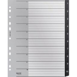 LEITZ 12080000 - Plastic dividers A4 (1-10), Recycle
