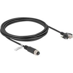 DELOCK 80428 - M12 Cable A-coded 8 pin female to RJ45 plug with screws Cat.5e F