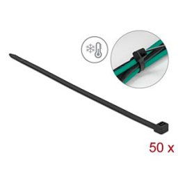 DELOCK 19228 - Kabelbinder kälteresistent L 380 x B 7,6 mm schwarz 50 Stück