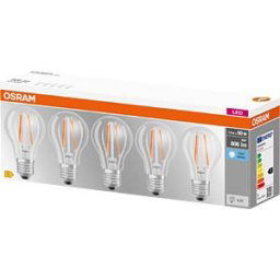 LEDVANCE GMBH OSR 075466517 - LED lamp BASE E27, 6,5 W, 806 lm, 4000 K, filament, 5 pcs.