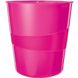 LEITZ 52781023 - WOW waste paper basket, 15 l, pink