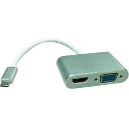 ROLINE 12033215 - USB-C to VGA adapter, HDMI, silver