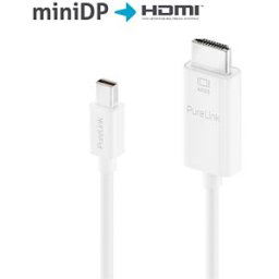 PURELINK PURE IS2100-015 - DisplayPort 1.2 cable, mini DP-HDMI, 4K 60 Hz, white, 1.5 m