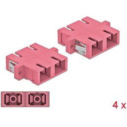 DELOCK 85998 - Optical Fiber Coupler SC/SC Duplex 4 pieces violet