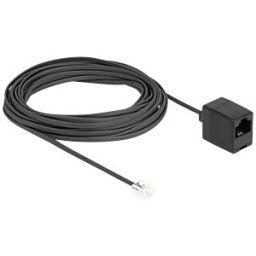 DELOCK 88096 - Telephone cable, RJ11 plug / RJ45 jack, black, 10 m