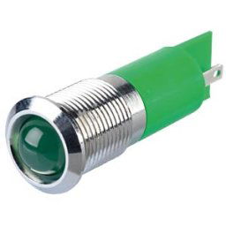 APEM APM Q14P1C G220E - Indicator LED, 220 V AC, 14 mm, FASTON, green/BrC