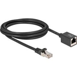 DELOCK 90309 - Extension, Cat.6a, male / female, S/FTP, 2m, black