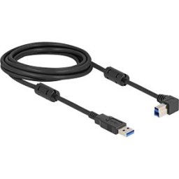 DELOCK 81110 - USB 3.0 cable, A plug to B plug, 90° right, 3 m