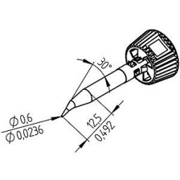 ERSA 0142SDLF06L - ERSADUR soldering tip, 0.6 mm, bent, extended