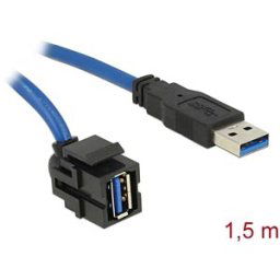 DELOCK 86011 - Keystone module USB type A socket 250° > plug