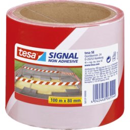 TESA 58137 - tesa® Signal barrier tape, red/white, 100 m x 80 mm
