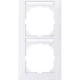 MERTEN ME MPU 4022-3619 - M-PURE, cover-frame, 2-gang, polar white, with label holder