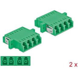 DELOCK 86539 - Optical Fiber Coupler LC Quad/LC Quad female 2 pieces green