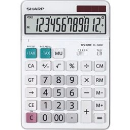 SHARP EL340W - SHARP EL-340W desktop calculator, white