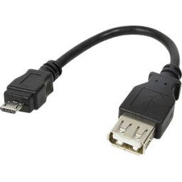 LOGILINK AU0030 - USB 2.0 adapter, Micro-USB/M to USB-A/F, black, 0.1 m