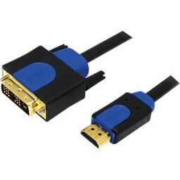 LOGILINK CHB3105 - HDMI cable, A/M to DVI/M, 1080p, bidirect, black/blue, 5 m