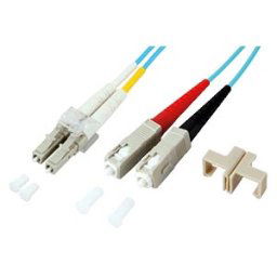 EFB-ELEKTRONIK O0314.0,5 - Duplex Jumper LC-SC 50/125µ, 0,5 m, OM3, aqua