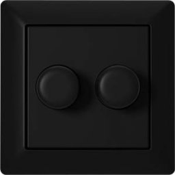 ECODIM ECO-DIM 10005B - Dual dimming knob, black, incl. central plate and frame