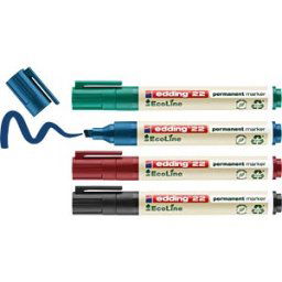 EDDING 22/4S - Permanent marker, eco-friendly, assorted in 4 colours
