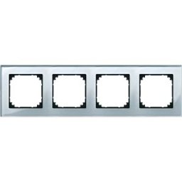 MERTEN ME MP 489460 - M-PLAN, cover-frame, 4-gang, real glass, diamond silver