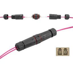 DELOCK 87877 - Fiber optic cable connector LC duplex female / female, OM1/OM2