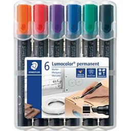 STAEDTLER 350WP6 - Permanent marker, 2 mm, set of 6 colours