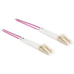 DELOCK 88087 - Fiber optic cable LC Duplex Multimode OM4 angled 1 m