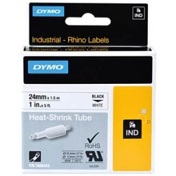 DYMO IND 1805443 - DYMO IND heat-shrink tubing, 24 mm, black/white