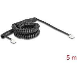 DELOCK 90226 - Telephone cable / coiled cable, RJ11 plug / plug, 5 m
