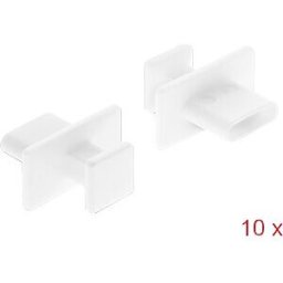 DELOCK 64097 - USB-C Dust Cover, male with handle, 10 pieces, white